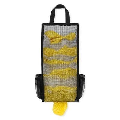Plastic Bag Holder, Large Mesh Grocery Bag Holder for Plastic Bags (Black) | Heavy Duty Grocery Bag Holder for Plastic Bags Groceries Store, Large Plastic Bag Holders for Grocery Bags Groceries Store