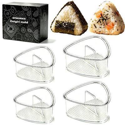 4PCS Clear Large Onigiri Press &Triangle Rice Ball Mold for Sushi – Non-Stick, BPA-Free, Sushi Mold for Bento Boxes and Lunches