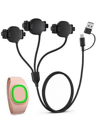 BlackPro Compatible with MagicBand+ Charger 3-in-1, 2ft Nylon-Braided USB-C and USB-A Triple Charging Cable with 3 Charging Heads, Replacement Travel Charger for Disney-MagicBand Plus