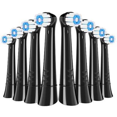 iO Replacement Heads Compatible with Oral B iO Series, Soft Bristle Electric Toothbrush Refills Compatible with iO 2/3/4/5/6/7/8/9/10, High Density Round Brush Heads, Black, 8 Pack