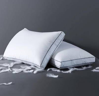 ELNIDO QUEEN Goose Feather Down Fiber Pillows King Size Set of 2,Luxury Hotel Collection Bed Pillows for Sleeping, Down Surrounded Pillows 2 Pack, Soft & Fluffy for Side, Back Sleepers 20x36 in
