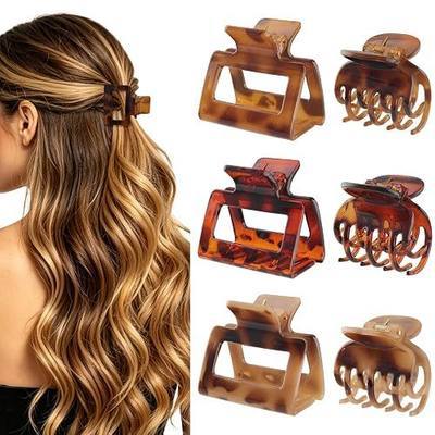 CHLINS 6 PCS Medium Hair Clips for Women Girls Double Row Teeth Small Claw Clips for Thin Thick Hair Secure Grip for Half Updo Bun Non-Slip