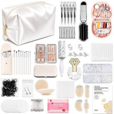 Wedding Emergency Kit | 60+ Essentials | Bridal Must-Haves | Bridal essentials pouch with wedding day beauty and personal care must-haves for brides and daily use.