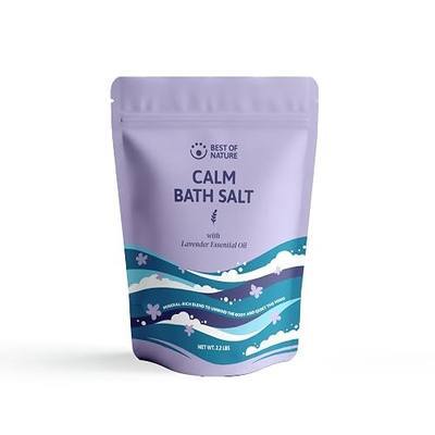 Best of Nature Calm Epsom Salt Bath Soak with Lavender Essential Oil, Mineral-Rich Bath Salts, Resealable Bag, 2.2 lb