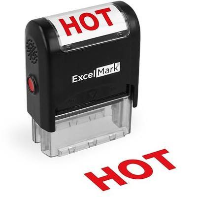 ExcelMark Hot - Self-Inking Rubber Stamp - A1539 Red Ink