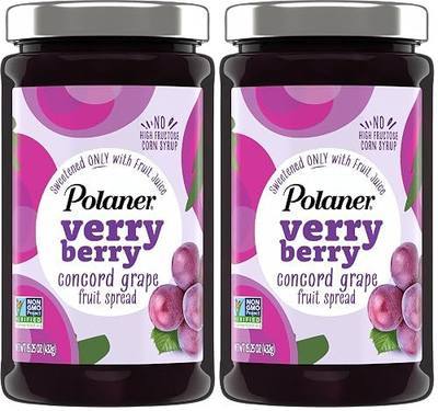 Polaner Verry Berry Fruit Spread, Concord Grape, 15.25 Ounce (Pack of 2)