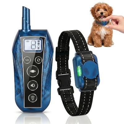 No Shock Dog Training Collar, Vibration Collar for 5-60lbs Small Medium Dogs, Beep and Vibrating Dog Collar with Remote 2000Ft - No Prongs, Waterproof Rechargeable,Blue