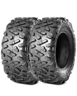 Garvee Set of 2 25x10-12 6PR ATV UTV Tires - All Terrain Tubeless Off-Road Tires, Heavy Duty Puncture Resistant for Trail, Sand, Mud, Rock & Street Riding