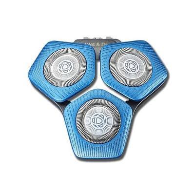 SH71/50 Replacement Heads, Compatible with Ph-ilips No-relco Series 7000 & 5000 Electric Razors, Easy-Install Shaver Blades for Wet & Dry Use (Blue)
