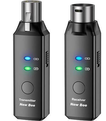 Wireless XLR Transmitter and Receiver 5.8GHz for Dynamic Mic 48V Condenser | 20H Battery, 6 Channel, 100ft Range, 24-bit/48kHz,Work for DJ, Wedding, Churches, Live Stages, Speech, Party, Karaoke