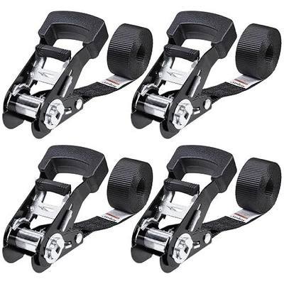 Ayaport Endless Ratchet Straps (No Hooks) 1" x 4' Small Tie Down Straps, 1860lbs Break Strength, Heavy Duty Ratchet Tie Downs for Cargo, Truck Bed, Motorcycle, 4-Pack
