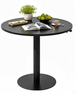 FLEXISPOT 28" Adjustable Height Round Dining Bar Table, Gas Spring Lift | 27.56" Round table with modern design.Kitchen table for dining,sofa side and party use.25.8"–40.8"Adjustable Height,Black