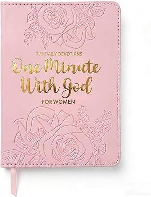 One Minute With God for Women Daily Devotional 365 Days of Inspirational Reflections - Premium Pink Faux Leather Hardcover with Debossed Floral Accents and Gold Foil