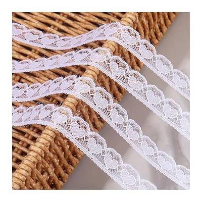 20 Yards Lace Trim Ribbon,5/8 Inch White Lace Ribbon for Sewing Craft Flower Bouquet Wedding Decoration Gift Wrapping
