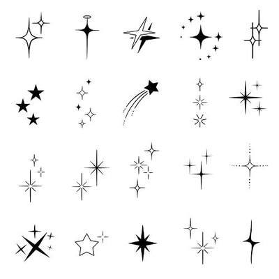 Sparkles Stars Temporary Tattoo Girly Y2K Style for Men Women | Realistic matte semi permanent tattoo with waterproof protection, lasting up to 2 weeks