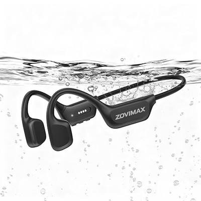 Bone Conduction Headphones, Swimming Headphones, Open Ear Headphones, Black | IPX8 Waterproof MP3 Mode 8GB Memory Up to 12 Hours Playtime, Bluetooth 6.0 Earbuds Secure Fit for Running and Fitness