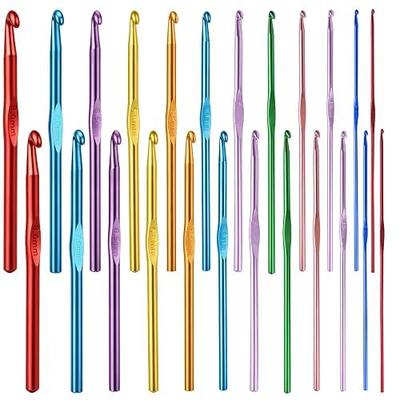 Sghgcvjjf 24 Pcs Aluminum Crochet Hooks Set, 12 Sizes 2.0-8.0mm | Smooth Ergonomic Grip with Size Markings, Lightweight Crochet Needles for Beginners, Yarn Knitting DIY Crafts