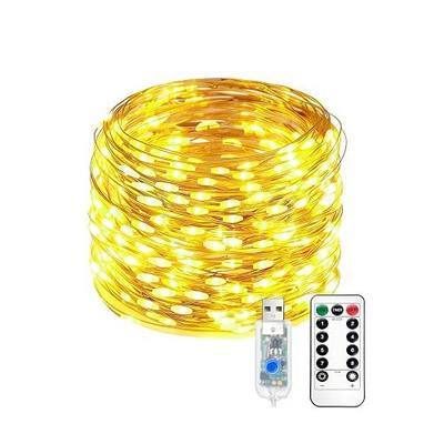 Fairy Lights, 33ft 100 LED USB Plug in String Lights with Remote, Waterproof Twinkle String Lights Copper Wire 8 Modes Indoor Outdoor for Party Wedding Christmas