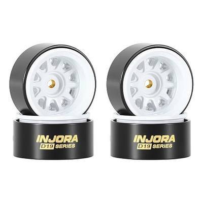 INJORA D19 0.7" Brass Beadlock Wheels for 1/30 Axial SCX30, W7007 (White)