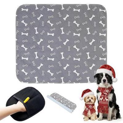 Puppy Pee Pads with Pheromones, Washable Puppy Training Pads for Dogs Reusable Puppy Potty Pads for Dogs and Cats(with Pet Hair Removal Gloves)