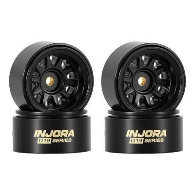 INJORA D19 0.7" Brass Beadlock Wheels for 1/30 Axial SCX30, W7007 (Black)
