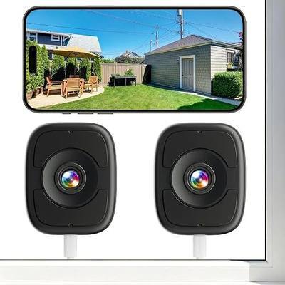 LongPlus 4K 8MP Window Cameras for Home Security, SD/Cloud Storage | WiFi 6, Full-Color Night Vision, Anti-Glare, 24/7 Recording, Person/Car Detection, 1-Min No-Drill Installation, SD/Cloud