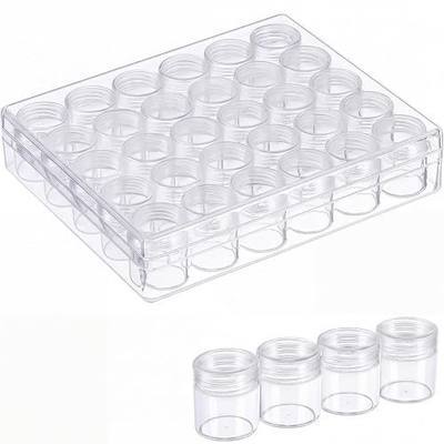 Blulu 60 Grids Bead Organizer Bead Containers Diamond Art Painting Storage with Lid Clear Plastic Small Storage Jars Diamond Painting Accessory Box for DIY Craft Jewelry Seeds (1.15 x 1 Inch)