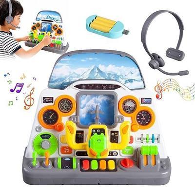 Toddler Steering Wheel Toy, Early Educational Airplane Dashboard for Baby | Simulator Plane Driving Controller with Lights and Sounds, Interactive Flying Learning Toys for Boys Girls Birthday Present