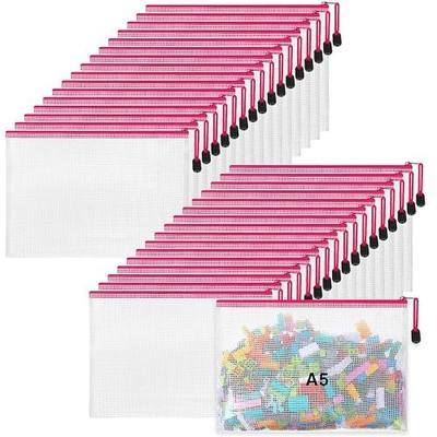 Jetec 32 Pcs Mesh Zipper Bags Bikini Organizer,Rose Red,9 x 7 Inch