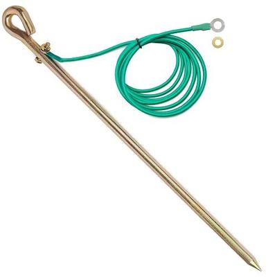 Generator grounding kit with 6.5ft Female Ground Cord,grounding rod for generator,Grounding Wire with Terminal for Electric Fences,Antennas (18 inch Ground Rod + 6.5ft Lugs Wire)