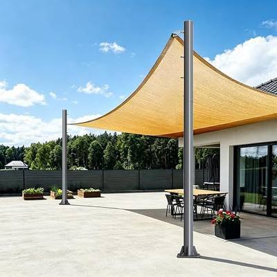 10ft Shade Sail Poles, 2.28" Diameter Heavy Duty Metal Support Pole Kit, Sun Shade Awning Canopy Posts for Patio, Garden, Yard, Backyard, 2 Pack