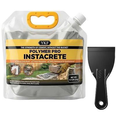 YKF Ready-to-Use Polymer Cement Adhesive Paste, Pre-Mixed Mortar Alternative for Brick, Block & Stone Veneer, Strong Masonry Bond for Vertical Indoor/Outdoor Hardscape Repairs, 4.4 lb Pouch