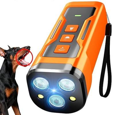 Dog Bark Deterrent Devices, 3X Ultrasonic Anti Barking Device for Dogs, 6 Modes Stop Neighbors Dog Barks No More Bark Control | 33 FT Range Indoors Outdoors with Flashlight, Safe & Humane Behavior Correct Training Device