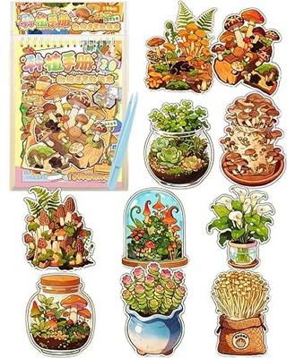 10 Set Plant 3D Sticker Scene Book for Adults,DIY Miniature Therapy Sticker | DIY Planting Miniature Stickers,Stress Relief Therapy sticker