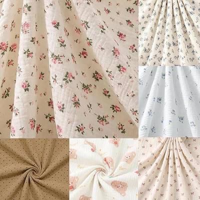 100% Cotton Double Gauze Fabric by The Yard – Soft Breathable Muslin Cloth for DIY Sewing, Dressmaking, Towels, Bedding, Cheesecloth, Boho Table Runner & Craft Projects