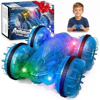 Joyfuture Remote Control Car for Kids 4-10, 360° Flip 4WD Stunt RC Cars with LED Lights, 160 Min Playtime(2 Batteries), 2.4GHz All Terrain Crawler Toy, Birthday Gift for Boys & Girls Age 4 5 6 7 8 9