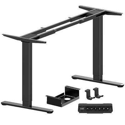 Marsail Dual Motor Standing Desk Frame, Electric Standing Desk Legs, 264 lbs Capacity, Fits Max 90″x 31.5″Desktop, 4 Memory Height Settings, Sit Stand Desk Legs with Cable Tray & 2 Hooks, Frame Only