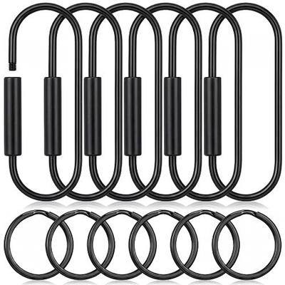 WILLBOND Brass Carabiner Key Ring Locking Screw Carabiner Clips | Round Key Rings, Brass Keychain Kit, Handbags Purse Bag Charm, Universal for Men and Women, 2 Shape