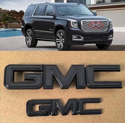 2015-2020 Yukon kit OEM Front Grille & Rear Emblems 3D Plastic Badge Replacement for Yukon/Yukon XL Denali SLT SLE 84395036 (Gloss Black)