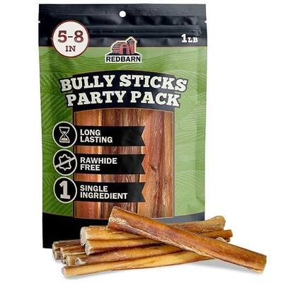 Redbarn Long Lasting 5-8 Inch Bully Sticks for Medium Dogs Aggressive Chewers - 100% Beef Single Ingredient Rawhide Free Natural Low Odor Chew Treats - Mixed Thickness Variety Party Pack 1lb
