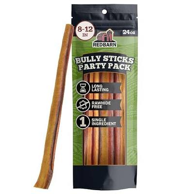 Redbarn Long Lasting 8-12 inch Bully Sticks for Large & Medium Dogs Aggressive Chewers - Beef Single Ingredient Rawhide Free Natural Low Odor Chew Treats - Mixed Thickness Variety Party Pack 1.5lb