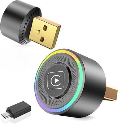 Mini Wireless CarPlay Adapter for Apple iPhone - Upgrade Wired CarPlay to Wireless, One-Tap Multi-User Switch, Plug & Play, Fast Auto-Connect (iOS 10+)