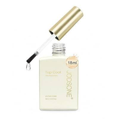 JODSONE Gel Top Coat, 18ML No Wipe Top Coat Gel Nail Polish for U V/LED Nail Lamp, Long Lasting Clear Shine Finish for Nail Art Manicure