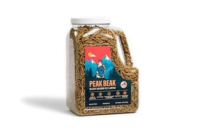 Canadian Dried Black Soldier Fly Larvae BSFL Chicken Treats, High Calcium Protein Mealworm Replacement, 100% Natural Sustainably Produced, Resealable Container Hen Feed