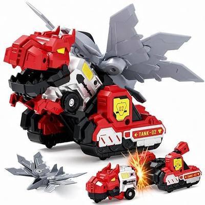 Collision Transforming Dinosaur Car Toys | Magnetic Car Transform into Dinosaur Toy, No Complicated Folding, No Battery Needed, Cool Birthday Gifts 3 4 5 6 Year Old