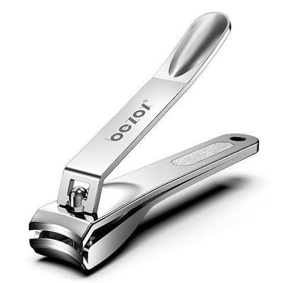 BEZOX Nail Clipper with Catcher - Silver | Splatter-Proof Fingernail Clipper and Toenail Clipper for Men, Women & Seniors – Sharp Blade, Premium Stainless Steel