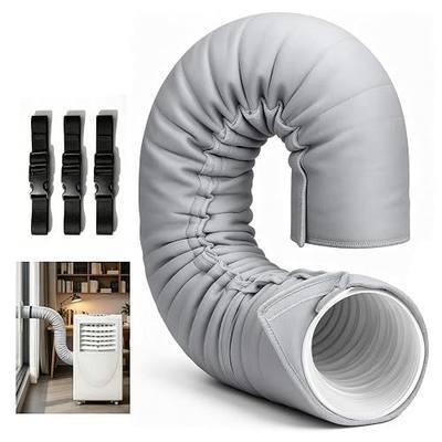 Portable AC Hose Insulation Sleeve, Insulated Exhaust Hose Cover Wrap Compatible with 5" & 5.9" Diameter Portable Air Conditioner Hoses, Easy Install with 3 Adjustable Buckle Straps (Gray 1 Pack)