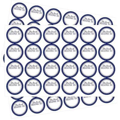 Removable Waterproof Sticker Labels - 360PCS This Drink Belongs to Stickers, Cup Drinks Marker Sticker for Wedding Drink Party Shower Birthday Party Supplies (Blue,1.5 inch)
