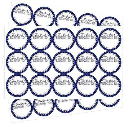 Removable Waterproof Sticker Labels - 360PCS This Drink Belongs to Stickers, Cup Drinks Marker Sticker for Wedding Drink Party Shower Birthday Party Supplies (Blue,2.0 inch)