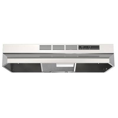 Range Hood 30inch Under Cabinet - Ductless Oven/Stove Vent Hood | Equivalent 300CFM & 45dB Quiet, Durable Stainless Steel, for kitchen with 2-Speed Exhaust Fan & Reusable Filter, Polished